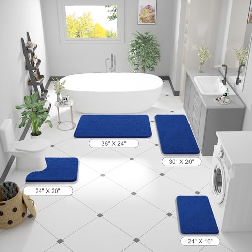 OLANLY Bathroom Runner Rugs 44x24, Extra Soft Absorbent Chenille Bath Rugs