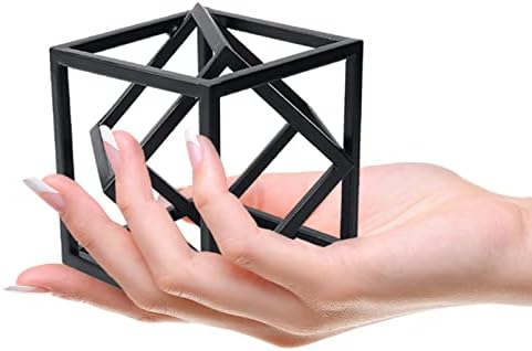 Metal Cube Decorative Ornaments Modern Home Decor Accent / Black Metal Geometric
