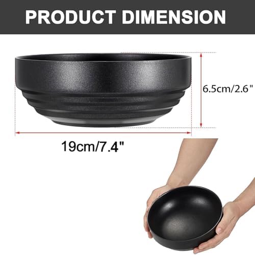 Key Holder Bowl for Entryway Table Round Catchall Bowl for Coin Fruit Holder / 7.4 Inches / Black