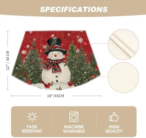 Artoid Mode Red Christmas Snowman Wedge Placemats for Round Table Set of 6, Winter Seasonal Kitchen Dining Table Decoration for Indoor Party Home