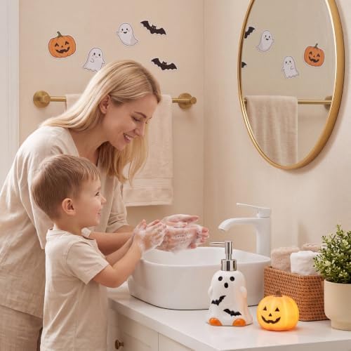 Potchen Ghost and Bat Soap Dispenser Ceramic Pump Bathroom Decor