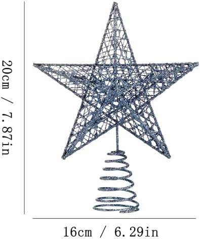 BinaryABC Iron Christmas Tree Star Topper,20cm Glittering Tree Topper