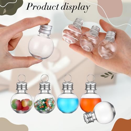 Bokon 25 Pack 1oz Plastic Mini Potion Bottles with Ring Lids