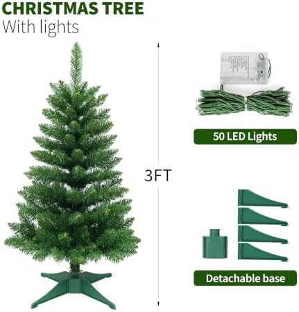 3FT Artificial Small Christmas Tree Mini Tabletop Decor Green