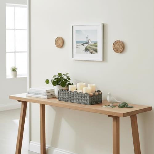 CubesLand Scalloped Toilet Paper Storage Basket W/Handle for Home Decor