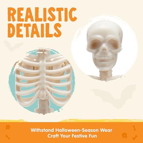 JOYIN 12 PCS 6” Small Skeletons Halloween Decorations Mini Skeleton Figurines for Craft Haunted House Accessories Trick-or-Treaters Party Favors Graveyard Decorations