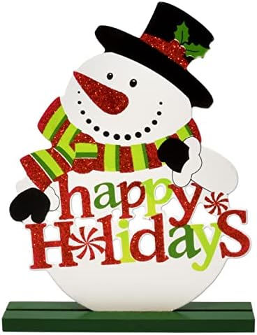 Gift Boutique 6 Christmas Table Signs Decorations Wooden Centerpiece