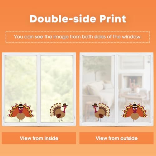 Horaldaily 71Pcs Fall Thanksgiving Window Clings, Thanksgiving Turkey