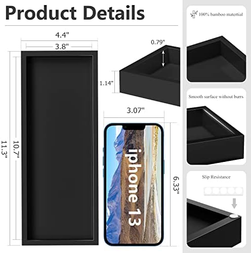 Bamboo Kitchen Tray / 11.3 x 4.4 x 1.1 / Black