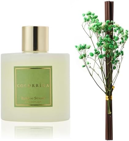 Cocorrína Reed Diffuser - Bamboo Stream Scented Diffuser with 8 Sticks Home Fragrance Reed Diffuser for Bathroom Shelf