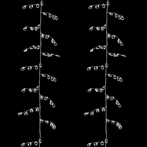 FOIMAS 16ft Clear Acrylic Wire Bead Garland Strand Ice Faux Crystal Bead String Garland for Christmas Tree Craft Wedding Birthday Party Decoration