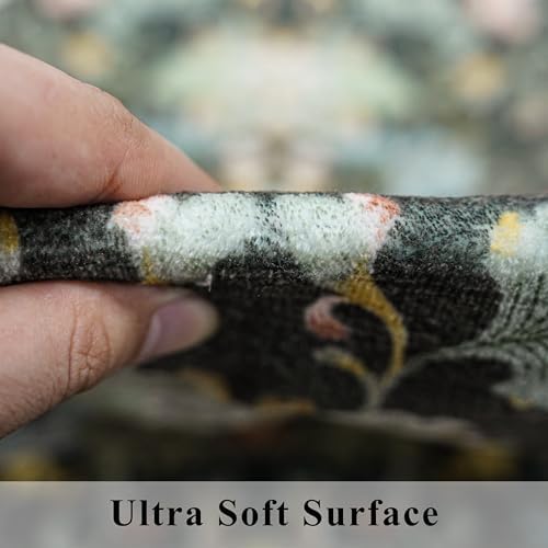 Washable 2x3 Entryway Area Rugs: Vintage Soft Floral Thin Doormat with Non Slip Backing Water Resistant Bathroom