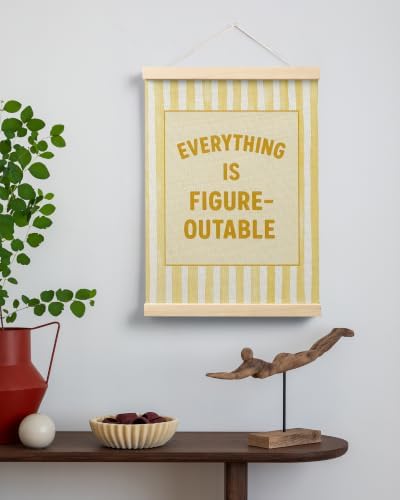 FGFK Everything Is Figureoutable Inspirational Wall Art Poster Hanger Frame