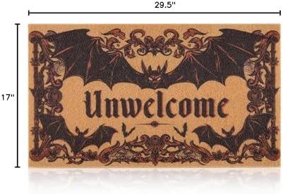 Halloween Door Mat, Gothic Unwelcome Doormat with for Front Porch Decor