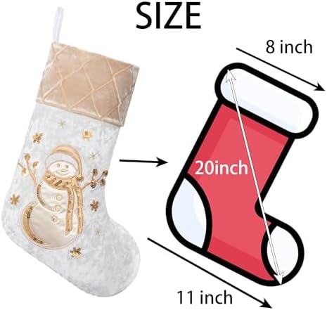 LUBOT New Christmas Stockings Set of 5 Embroidered 20" Xmas Family Traditional Fireplace Hanging Gold Sequin Decor Velvet Satin Fabric Gifts for Christmas Holiday