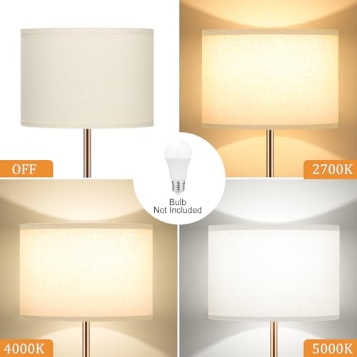 Ambimall 60'' Modern Floor Lamp with Shade, Tall Lamps for Living Room, Bedroom, Office, Dining Room, Beige Shade with