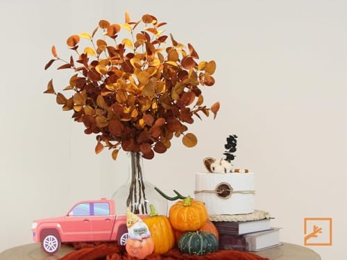 ZIFTY 6Pcs Fall Decor Eucalyptus Stems 26.7" Tall for Home Decorations