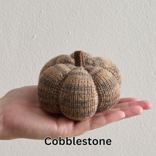 Set of 3 Cozy Mini Knit Pumpkins (Cobblestone Multi-Size Set)