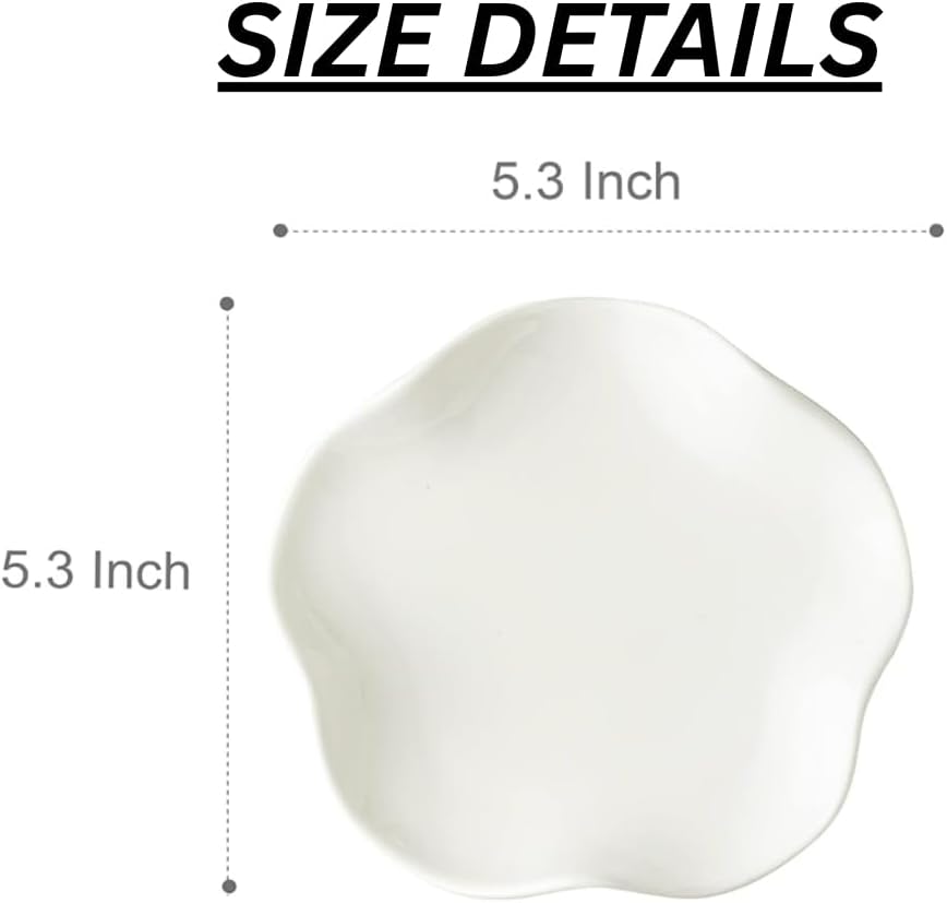Elegant 5.3" Trinket Tray & Ring Holder Dish / White Ceramic