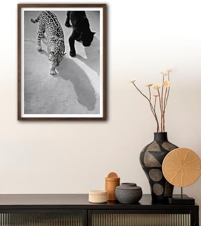 EcoHest 12x16 in Cheetah and Jaguar Walking Framed Wall Art