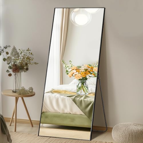 DUMOS 64"x21" Full Length Mirror with Stand, Full Body Floor Mirror