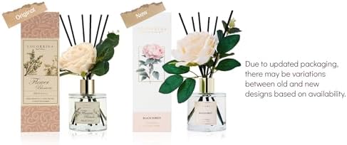 Cocorrina Reed Diffuser Set, Flower Reed Diffuser Black Forest 6.7 oz, Scented Diffuser with Sticks Home Fragrance