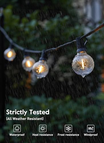 Brightown Outdoor String Lights, 109FT G40 LED IP65 Waterproof Patio Lights