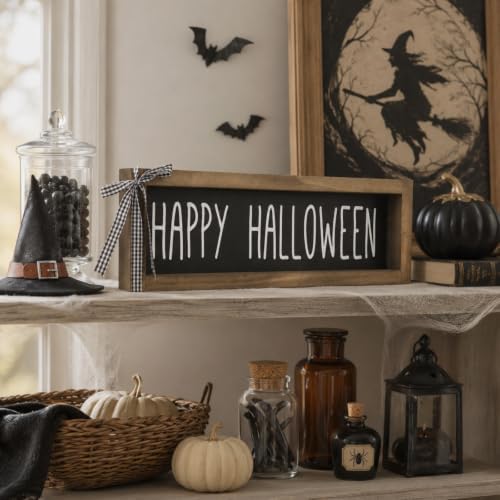 Happy Halloween Sign, Home Decor Indoor for Shelf Wall Table Desk