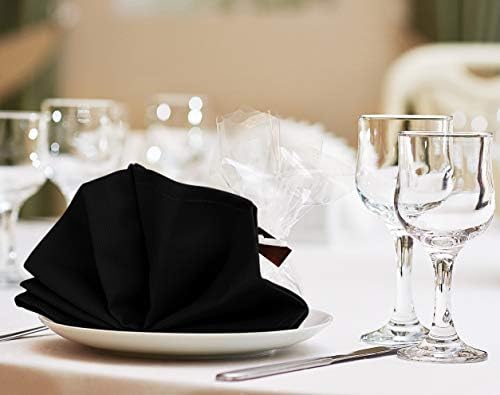 Bulk 288-Pack Cloth Napkins, 18"x18", Wrinkle Resistant, Sturdy, Black