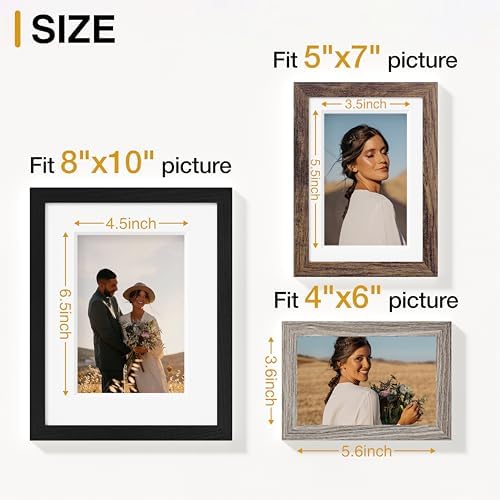 Vittanly 15 Pack Gallery Wall Frame Set, Black, Brown, Dark Grey