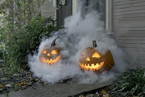 Halloween Party Mist Maker,Ultrasonic Water Pond Fountain Fogger 12 LED Red Yellow and Blue Light Flashes Aluminum Atomizer Air Humidifier for and Rockery Fish Tank Vase Birdbath Deco