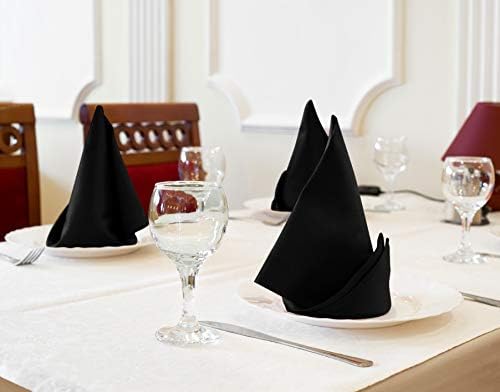 Utopia Kitchen Cotton Blend Black Cloth Napkins [12 Pack, 20x20 Inch]