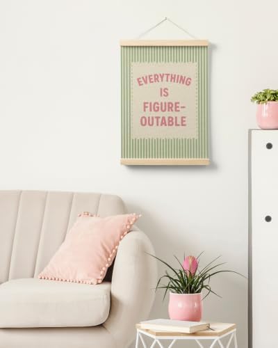 FGFK Everything Is Figureoutable Inspirational Wall Art Poster Hanger Frame