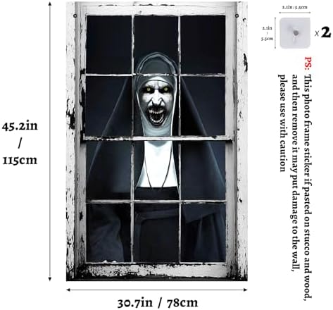 MCJC Halloween Horror Curtain, Halloween Decoration, Window Door Cover