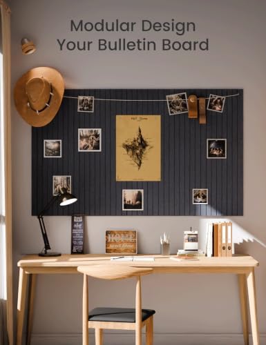 Fluxynara 48" x 36" Large Felt Bulletin Board, Navy Blue