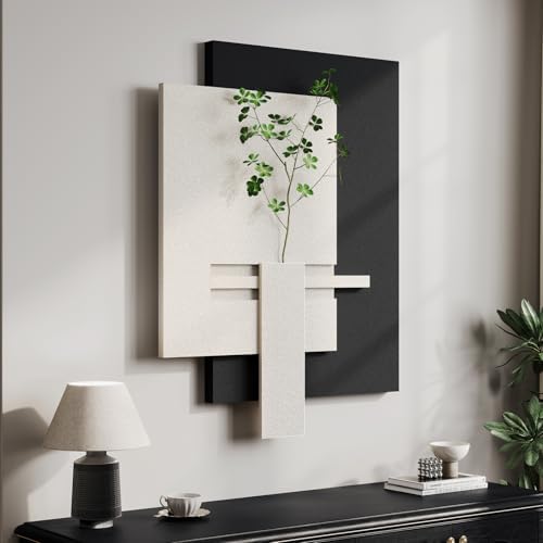 3D Black and White Abstract Wall Art, Modern Minimalist Artwork for Walls