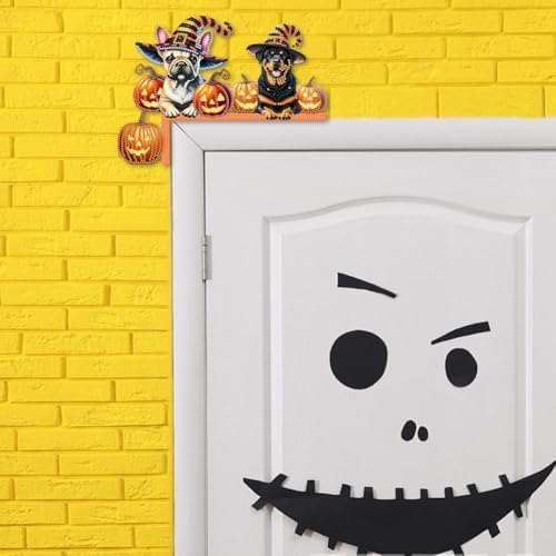 DIY Diamond Art Wooden Door Corner Decoration – Halloween Frame Sign Kit, Creative Wall Art Mosaic Frame Sign for Home Decor & Gifts