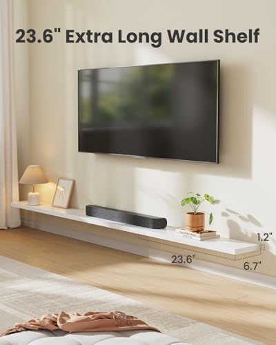 Amada 23.6" Floating Shelves for Wall Decor & Storage, Set of 3, White