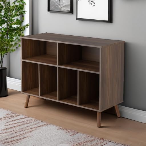 Record Player Stand with Vinyl Storage Cabinet, Wood Turntable Table Open Shelf Holder Up to 350 Albums Cube Storage