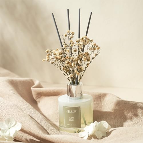 Reed Diffuser Set / Clean Linen / Real Flower/3.38ounce/