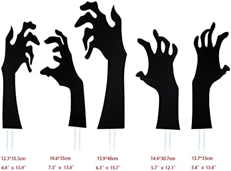 Anditoy 5 Pack Halloween Black Hands Yard Signs with Stakes Scary Silhouette Halloween Decorations for Outdoor Yard Lawn Garden Decor