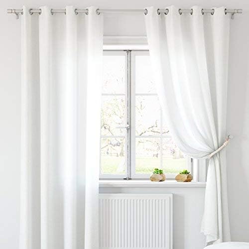 DÉCOPRO Traditional Rope Curtain and Drapery Tieback, Spread 18" (45.5cm), 1" (2.5cm) Thick Cord # 0100RTB, Off White