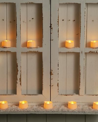 Homemory 24-Pack Flameless Tea Lights Candles Battery Operated, 200+ Hours