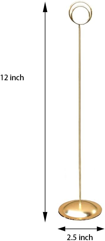HOHIYA 12 Pack 12" Gold Table Number Holders for Weddings & Events | Elegant gold stands display table numbers, menus