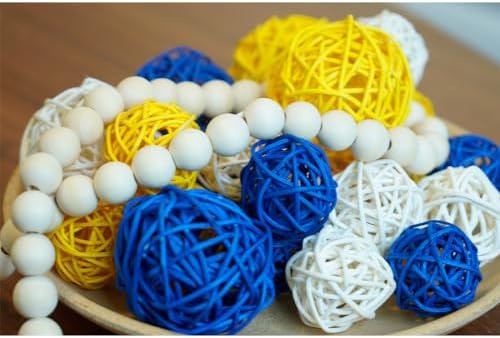 Qingbei Rina 20 PCS Decorative Balls for Bowls, Yellow Blue White