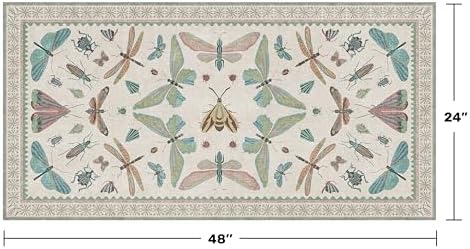 Hazo Haus Mint Green Washable Bathroom Rug - 2x4 Small Kitchen Rugs for Front Door Indoor Entrance, Low Pile Stain