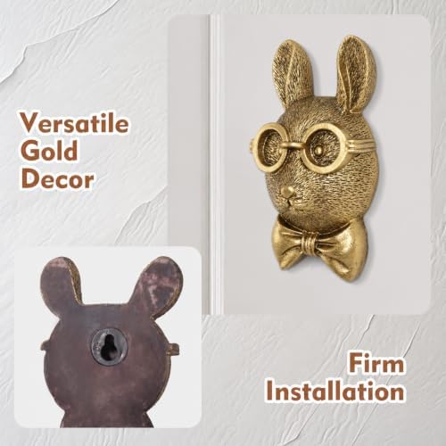 UITWMKTG Gold Mouse Head Wall Decor - Modern Animal Wall Sculpture, Mouse Wall Art for Living Room, Bedroom, Office
