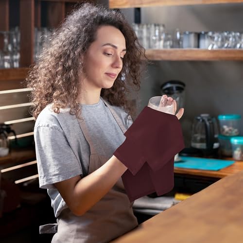 Utopia Home [24 Pack, Burgundy] Cloth Napkins 17x17 Inches, 100% Polyester