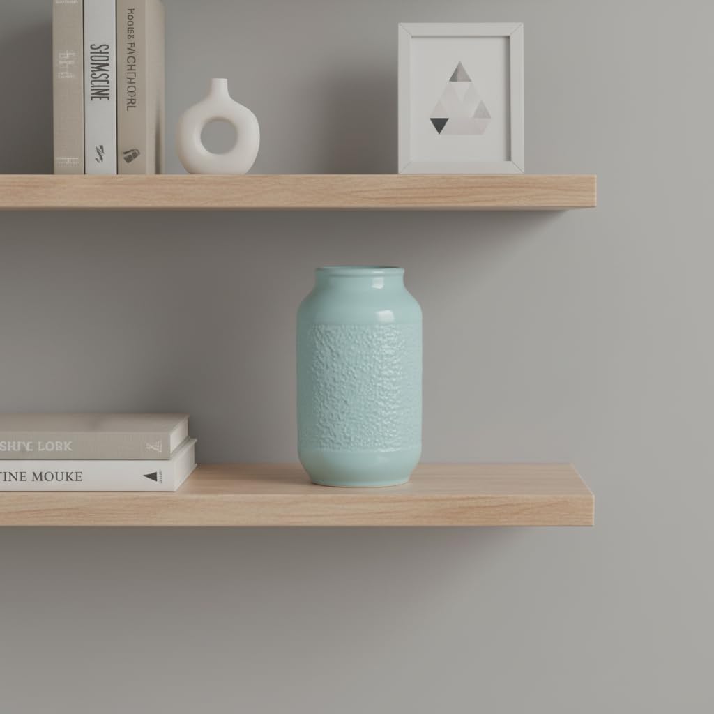 Blue Ceramic Vase / Light Blue / 9 Inch