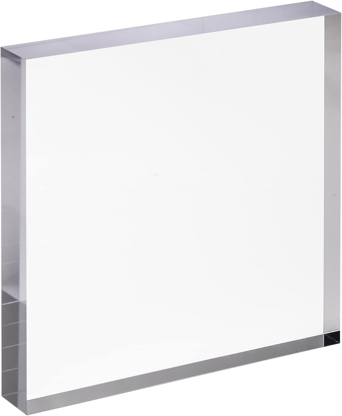 CiaoHER 7in Square Acrylic Cube Display Block, 1in Thickness | Clear Polished, Pedestal Stand Riser, Solid Base, 2 Pack